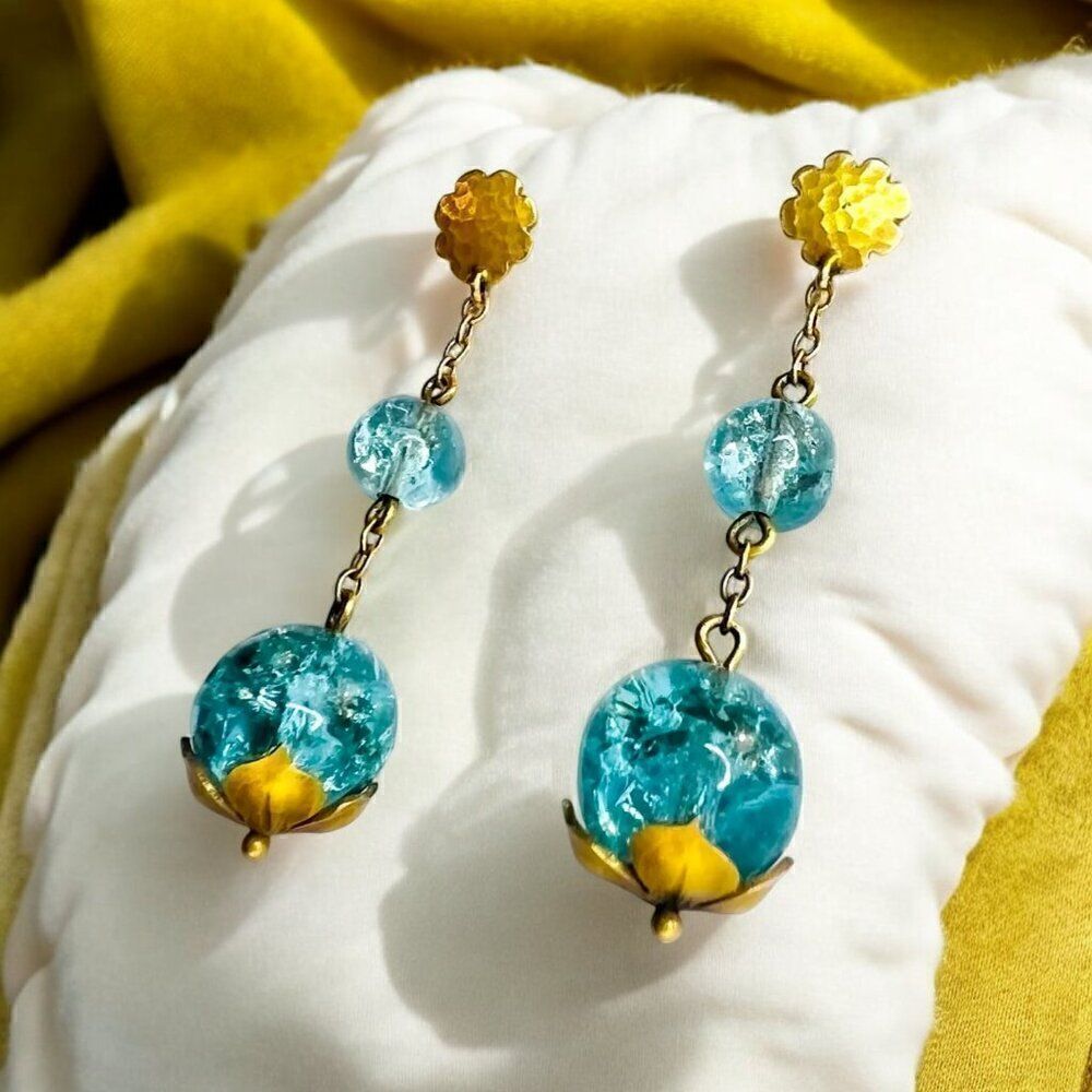 ANTIQUE- 10k Gold Art Nouveau Earrings Victorian Screwback Earrings ca.1894-5.3g